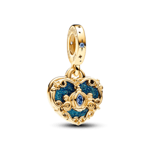 Charm Colgante Doble Carroza y Corazón de La Cenicienta de Disney