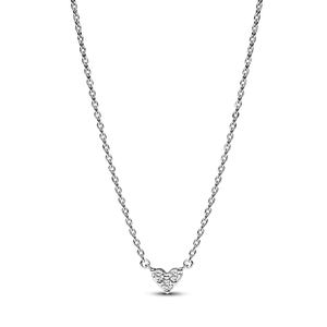 Collar Corazón triple Gema Plateado