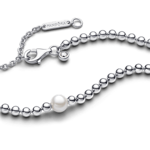 Collar Esferas y Perla Cultivada de Agua Dulce Tratada