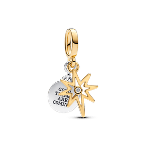 Charm Colgante  Estrella Polar con diamante sintético creado en laboratorio