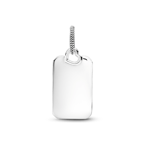 Colgante Etiqueta Rectangular Plateado
