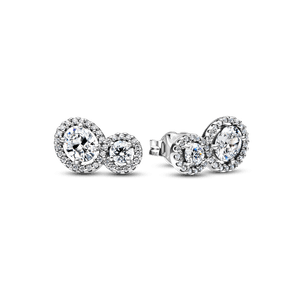 Aretes de Botón Halo y Abrazo
