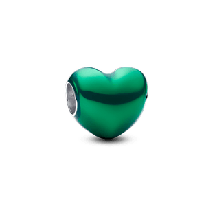 Charm Corazón Metálico Verde