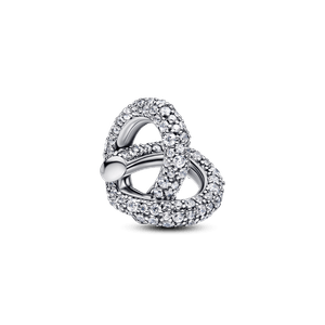 Charm Corazón Nudo Infinito y Pavé