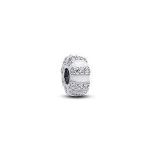 Charm de Clip Esmalte y Gemas Blanco