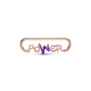 Eslabón de Estilo con la Palabra Poder Pandora Me  Recubrimiento en Oro Rosa 14K
