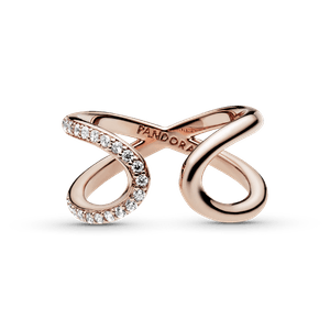 Anillo Abierto Envolvente Infinito Recubrimiento en Oro Rosa de 14K