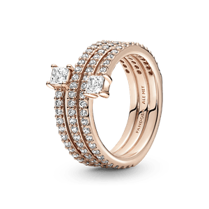 Anillo con Recubrimiento en Oro Rosa de 14K Triple Espiral