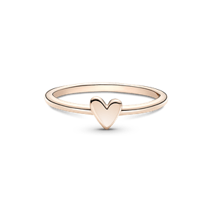 Anillo Corazón de Diseño Libre Recubrimiento en Oro Rosa 14K