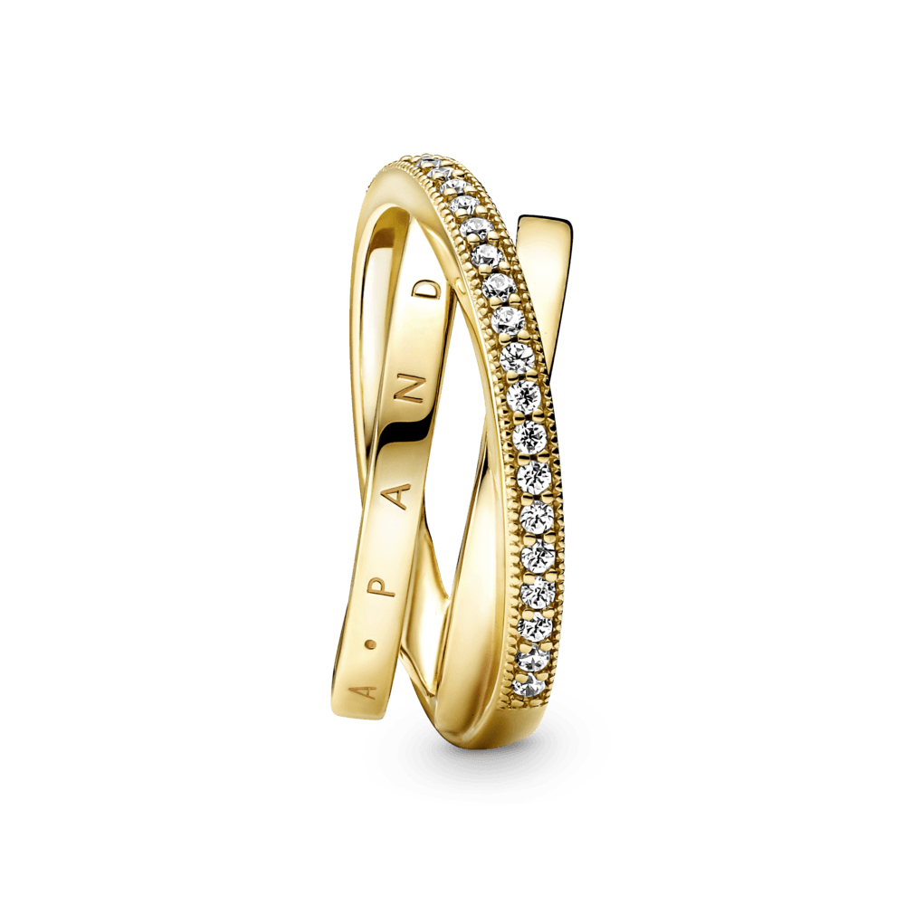 El Anillo Pa Cuando Letra Anillo De Banda Triple Cruzado Con Pavé