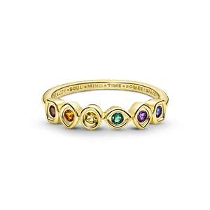 Anillo Gemas del Infinito de The Avengers de Marvel Recubrimiento Oro 14K