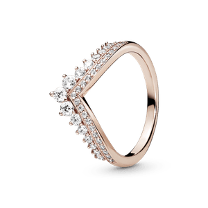 Anillo Hueso de Los Deseos Princesa Recubrimiento en Oro Rosa de 14K