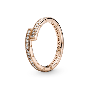 Anillo Sobrepuesto Reluciente Recubrimiento en Oro Rosa de 14K