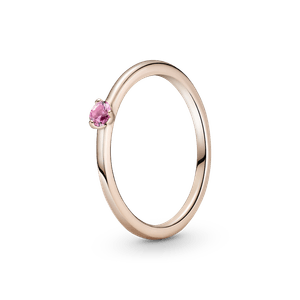 Anillo Solitario Rosa Recubrimiento en Oro Rosa de 14K