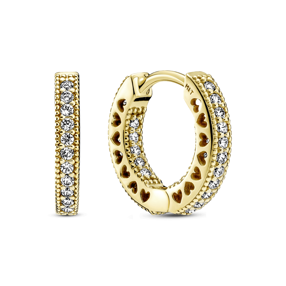 Aretes Pandora Oro Rosa Pandora Argollas Aretes De Aro Corazón De