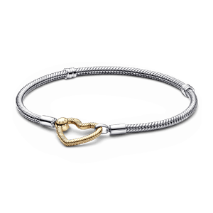 Brazalete Cadena de Serpiente con Broche de Corazón Pandora Moments