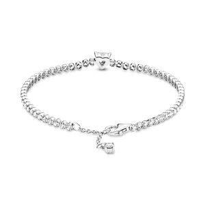 Brazalete en Plata de Ley Corazón Brillante Plata