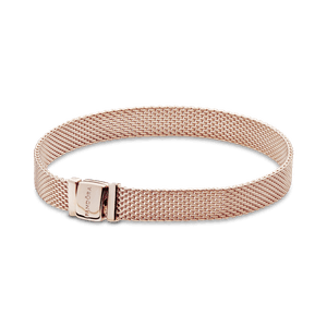 Brazalete de Malla Pandora Reflexions en Recubrimiento en Oro Rosa de 14K
