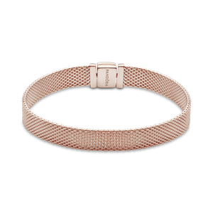 Brazalete de Malla Pandora Reflexions en Recubrimiento en Oro Rosa de 14K