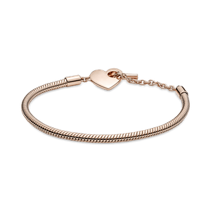 Brazalete Pandora Moments Cadena de Serpiente con Cierre en T y Corazón