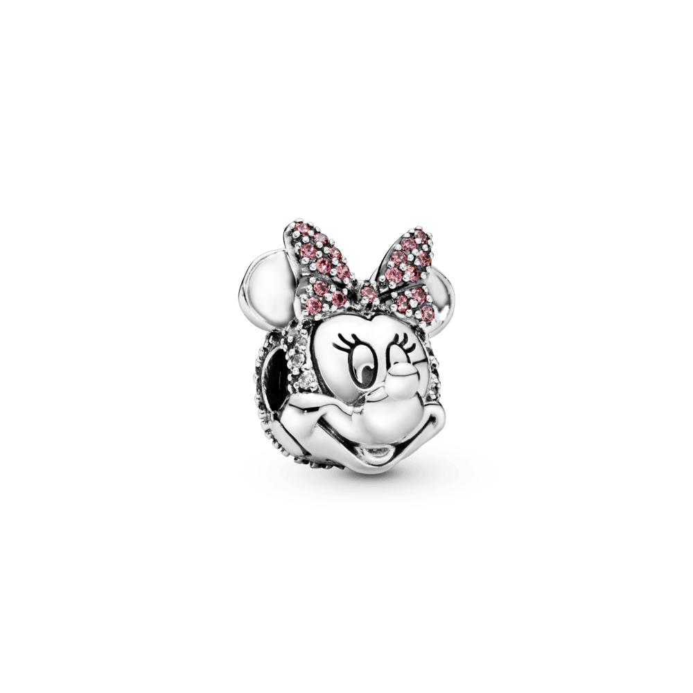 Charm Sujetador Minnie Mouse con Moño Rosa en Pavé de Disney|Pandora