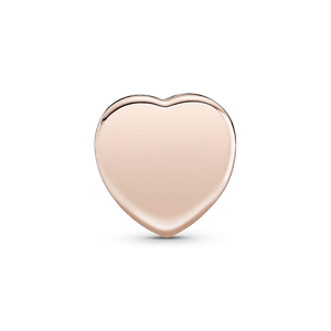 Charm Sujetador Corazón de Pavé Recubrimiento en Oro Rosa de 14K Reflexions