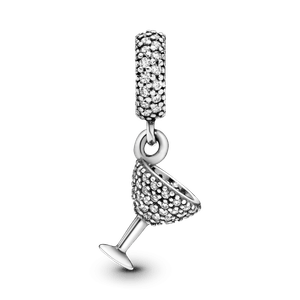 Charm Colgante Copa de Cóctel de Pavé