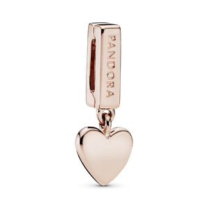Charm Colgante Corazón Recubrimiento en Oro Rosa de 14K Reflexions