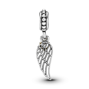 Charm Colgante Corazón y Ala de Ángel Dos Tonos