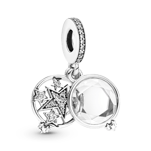 Charm Colgante Doble en Plata de Ley Estrella Magnificada
