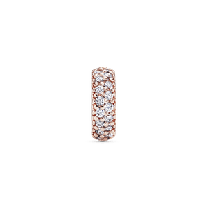 Charm Espaciador Brillante Claro Recubrimiento en Oro Rosa de 14K