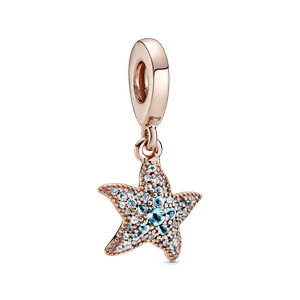 Charm Colgante Estrella de Mar Reluciente Recubrimiento en Oro Rosa de 14K