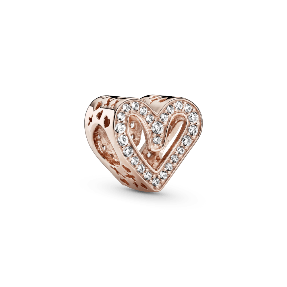 Charm Resplandeciente Corazón de Diseño Libre Recubrimiento en Oro