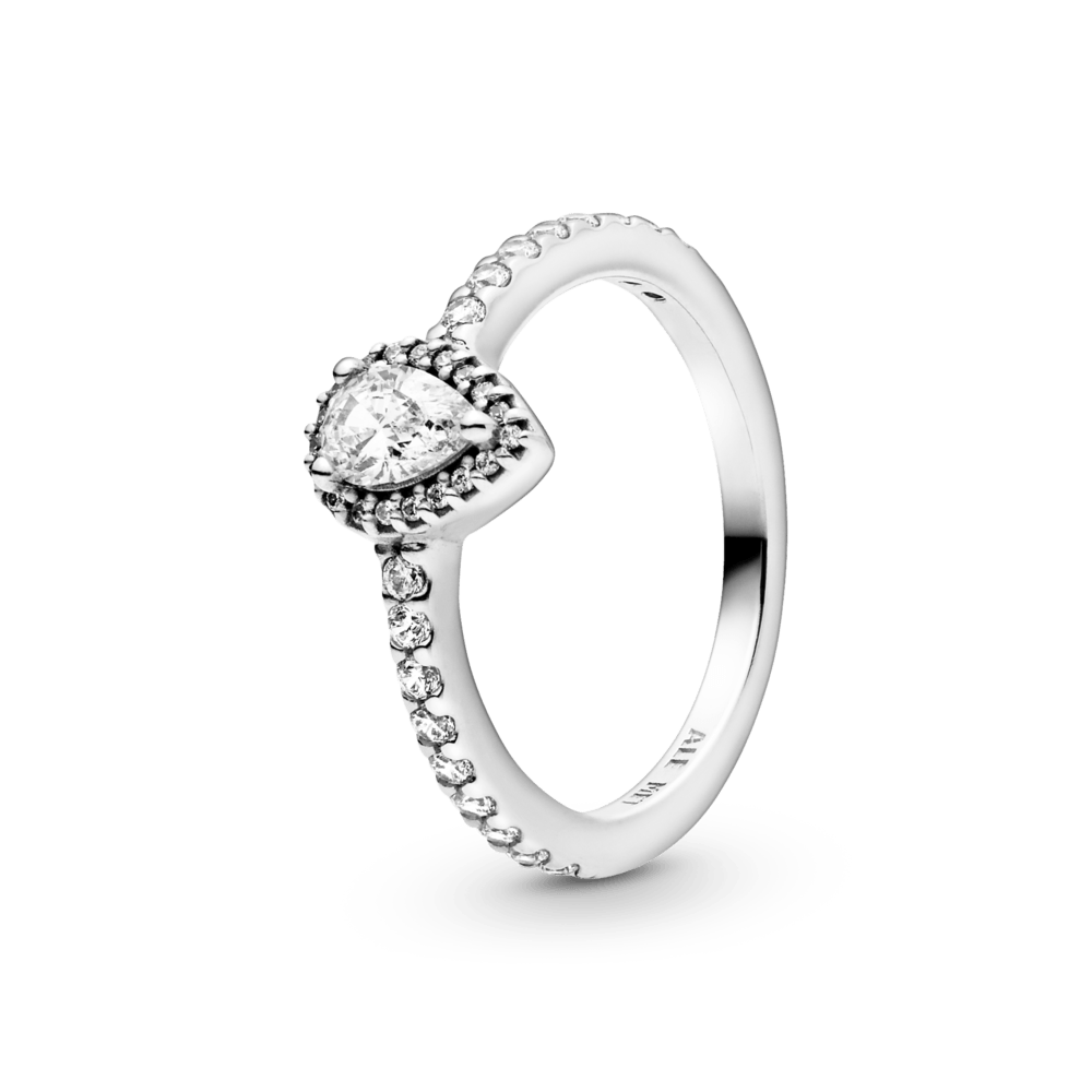 Anillo Clásico con Halo de Gota Pandora Plata Esterlina|Pandora