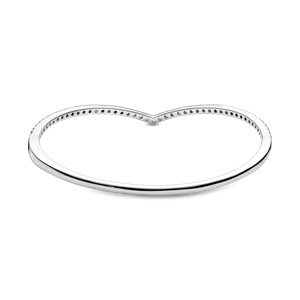 Brazalete Rígido Hueso de Los Deseos Deslumbrante Pandora Plata Esterlina