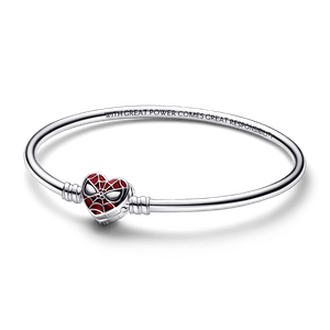 Brazalete Rígido Pandora Moments con Broche de Máscara de Spiderman de Marvel Pandora Plata Esterlina