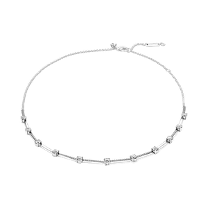 Collar Collier Barras de Pavé Relucientes Pandora Plata Esterlina