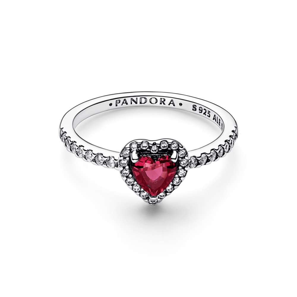 Anillo Corazón Elevado Rojo|Pandora