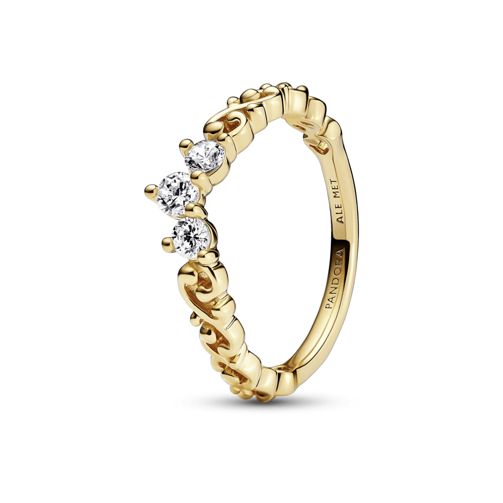 Anillo Tiara Remolino Real Dorado|Pandora