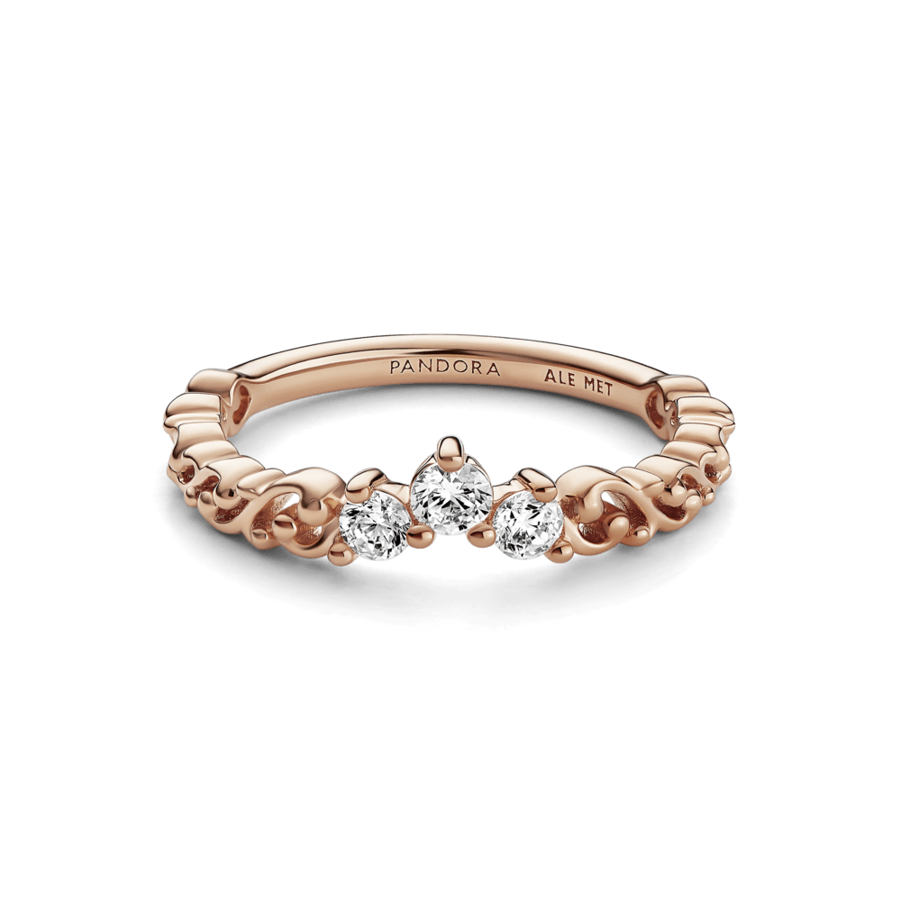 Anillo Tiara Remolino Real Rosa|Pandora