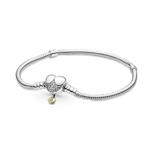 Brazalete Cadena de Serpiente con Broche de Corazón de Disney Pandora Moments
