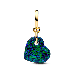 Charm Colgante Corazón Verde Opalescente