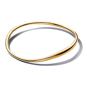 Brazalete Rígido Forma Orgánica Dorado