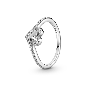 Anillo en plata de ley Corazón Deseo Brillante