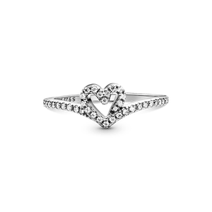 Anillo en plata de ley Corazón Deseo Brillante