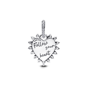 Charm Colgante Flecha Corazón Giratorio