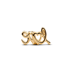 Charm Love Escrito a Mano Dorado